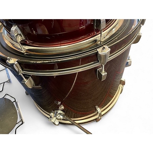 Used Ludwig 4 Piece accent cs combo red Drum Kit