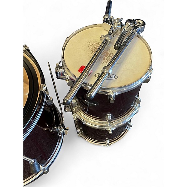 Used Ludwig 4 Piece accent cs combo red Drum Kit