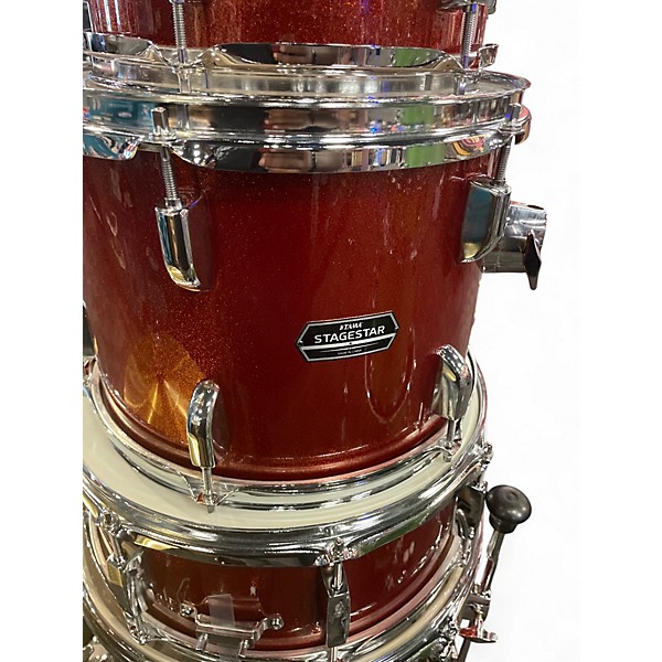 Used TAMA 5 Piece STAGESTAR COMPLETE 5 PIECE RED SPARKLE Drum Kit