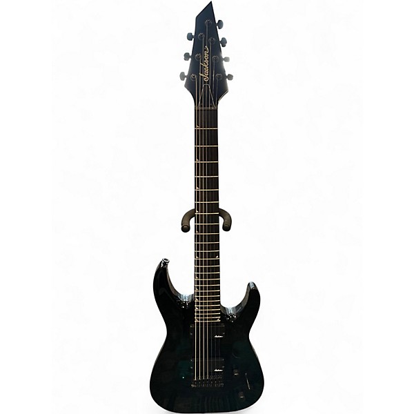 Used Jackson JS22-7 Dinky 7 String Black Solid Body Electric Guitar
