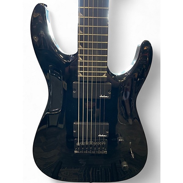 Used Jackson JS22-7 Dinky 7 String Black Solid Body Electric Guitar