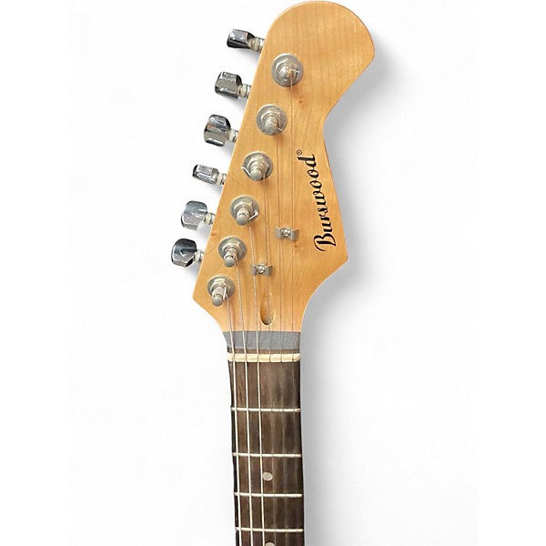 Used Burswood Strat style Black Solid Body Electric Guitar