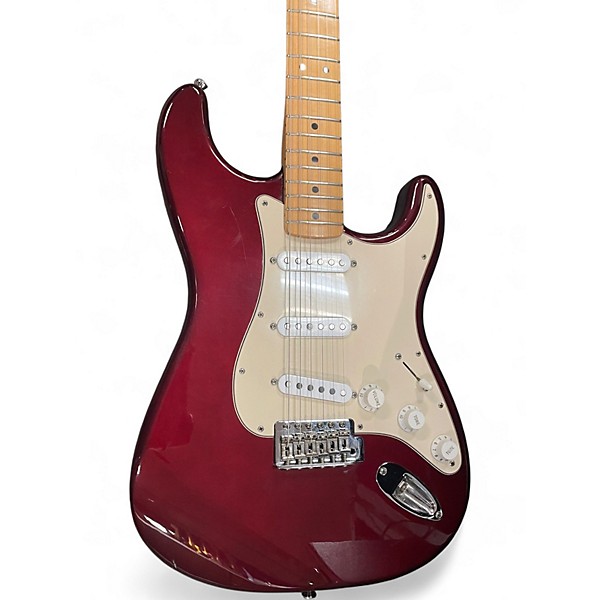 Used Fender Standard Stratocaster Burgundy Solid Body Electric Guitar