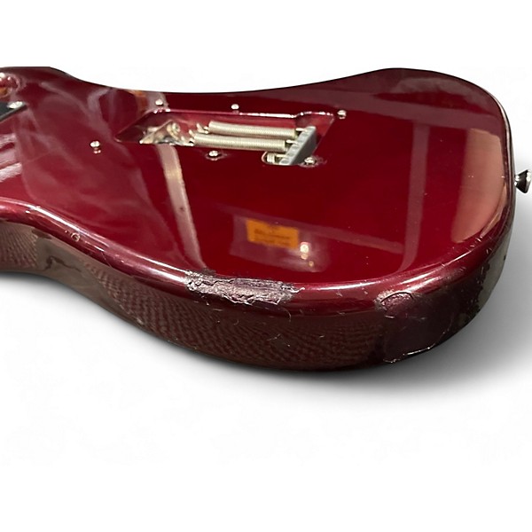 Used Fender Standard Stratocaster Burgundy Solid Body Electric Guitar