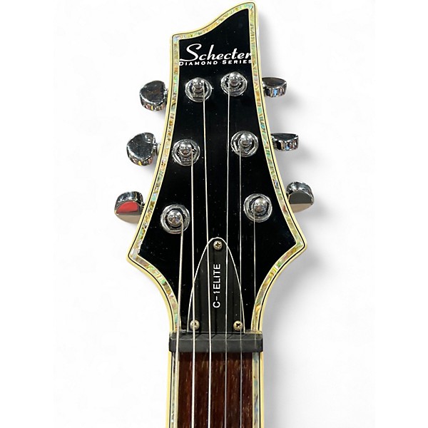 Used Schecter Guitar Research C1-ELITE Ebony Solid Body Electric Guitar