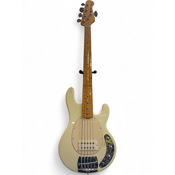 Used 2010 Ernie Ball Music Man Classic StingRay5 Birdseye Maple Neck Maple Fretboard Vintage White Electric Bass Guitar