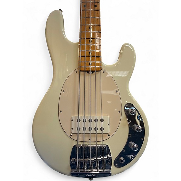Used 2010 Ernie Ball Music Man Classic StingRay5 Birdseye Maple Neck Maple Fretboard Vintage White Electric Bass Guitar