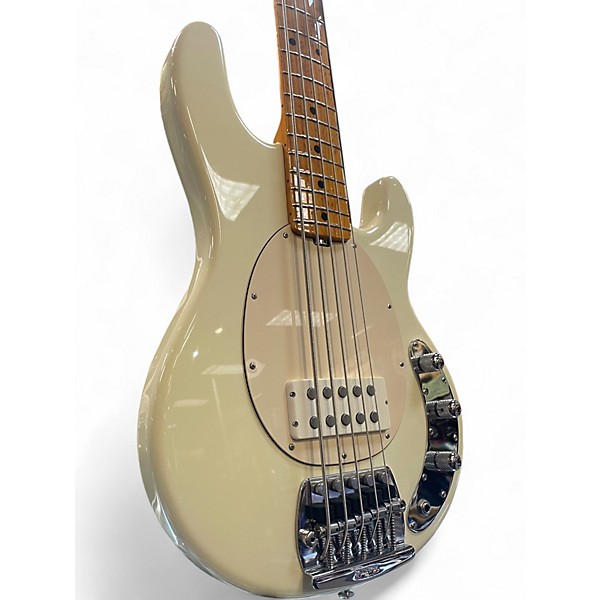 Used 2010 Ernie Ball Music Man Classic StingRay5 Birdseye Maple Neck Maple Fretboard Vintage White Electric Bass Guitar