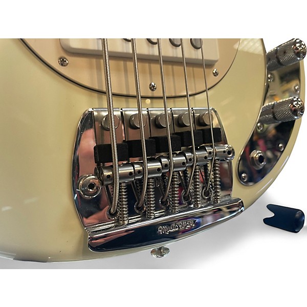 Used 2010 Ernie Ball Music Man Classic StingRay5 Birdseye Maple Neck Maple Fretboard Vintage White Electric Bass Guitar