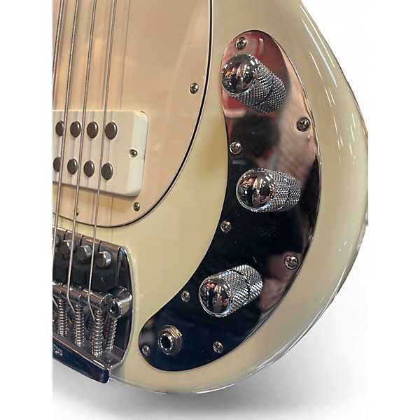 Used 2010 Ernie Ball Music Man Classic StingRay5 Birdseye Maple Neck Maple Fretboard Vintage White Electric Bass Guitar
