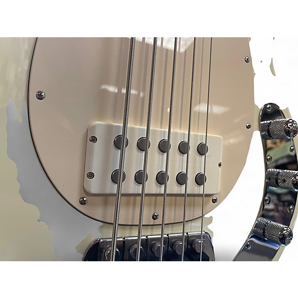 Used 2010 Ernie Ball Music Man Classic StingRay5 Birdseye Maple Neck Maple Fretboard Vintage White Electric Bass Guitar