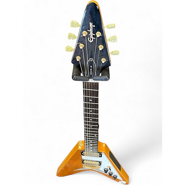 Used 1998 Epiphone 1958 Korina Flying V Aged Natural Solid Body Electric Guitar