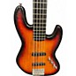 Used Squier Deluxe Jazz Bass Active V 5 String 3 Color Sunburst Electric Bass Guitar