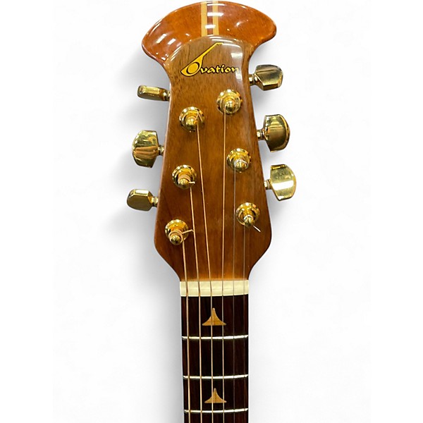 Used Ovation 1868 ELITE Vintage White Acoustic Electric Guitar