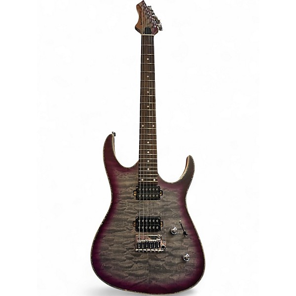 Used Leo Jaymz Hurricane Purple Burst Solid Body Electric Guitar