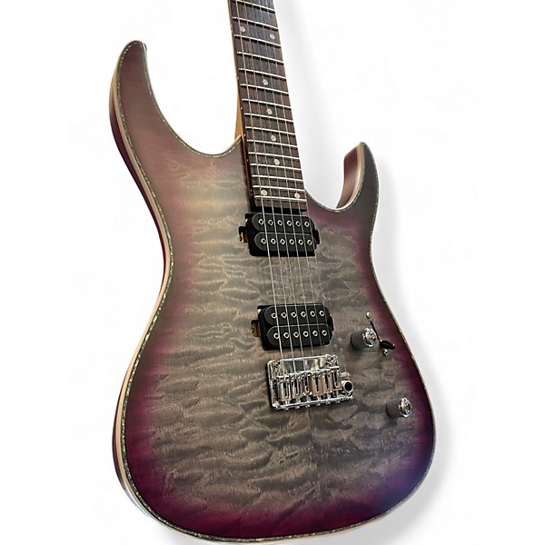 Used Leo Jaymz Hurricane Purple Burst Solid Body Electric Guitar