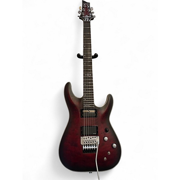 Used Schecter Guitar Research C1 FR Platinum Crimson Red Burst Solid Body Electric Guitar