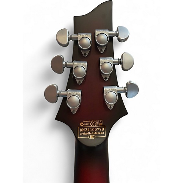 Used Schecter Guitar Research C1 FR Platinum Crimson Red Burst Solid Body Electric Guitar