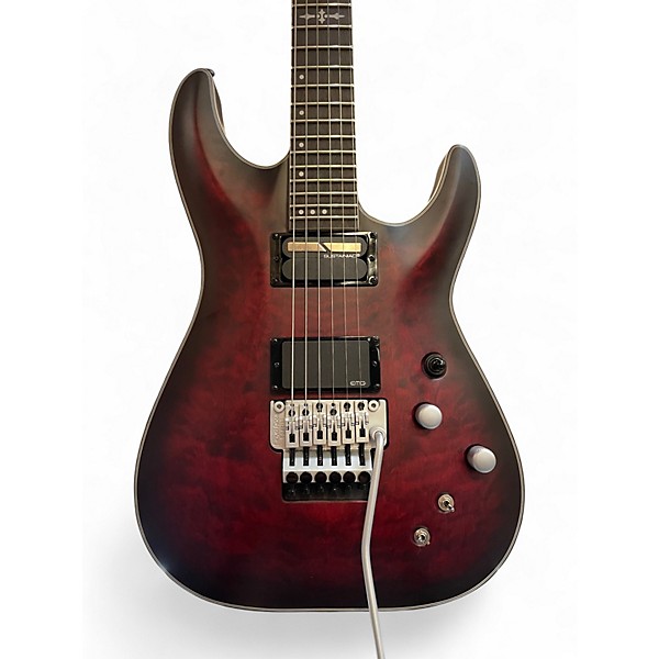 Used Schecter Guitar Research C1 FR Platinum Crimson Red Burst Solid Body Electric Guitar