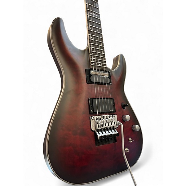 Used Schecter Guitar Research C1 FR Platinum Crimson Red Burst Solid Body Electric Guitar
