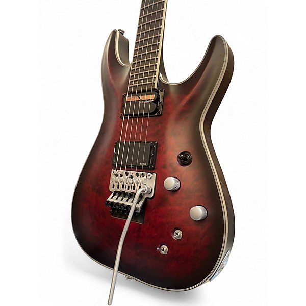 Used Schecter Guitar Research C1 FR Platinum Crimson Red Burst Solid Body Electric Guitar