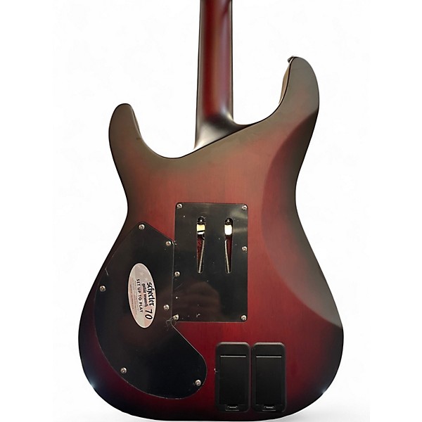 Used Schecter Guitar Research C1 FR Platinum Crimson Red Burst Solid Body Electric Guitar