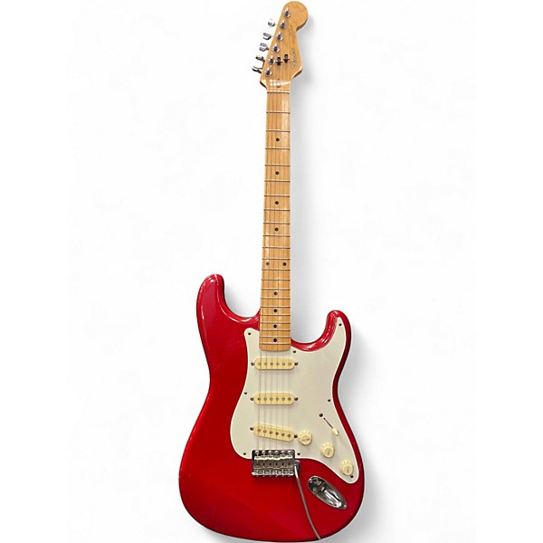 Vintage 1989 Fender Standard Stratacoustic Candy Apple Red Acoustic Electric Guitar
