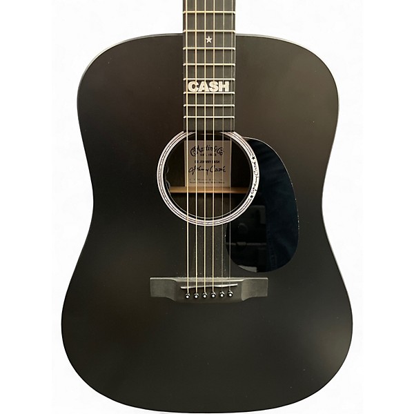 Used Martin DX Johnny Cash Black Acoustic Electric Guitar