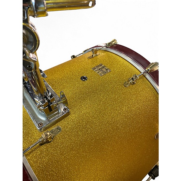 Used Cadeson 4 Piece Royal Custom Maple Gold Rewrap Drum Kit