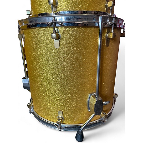 Used Cadeson 4 Piece Royal Custom Maple Gold Rewrap Drum Kit
