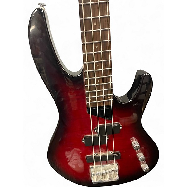 Used ESP LTD B50FM Crimson Red Burst Electric Bass Guitar
