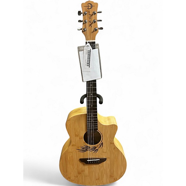 Used Luna WL Bamboo GAE Natural Acoustic Electric Guitar
