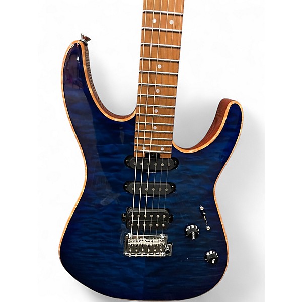 Used Charvel Usa Select DK24 HSS QM Blue Burst Solid Body Electric Guitar