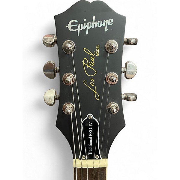 Used Epiphone Les Paul Traditional Pro IV Ebony Solid Body Electric Guitar
