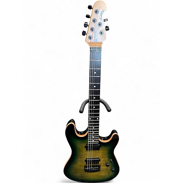 Used Ernie Ball Music Man SABRE HH GREEN BURST Solid Body Electric Guitar