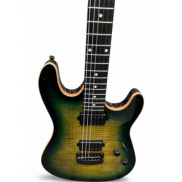 Used Ernie Ball Music Man SABRE HH GREEN BURST Solid Body Electric Guitar