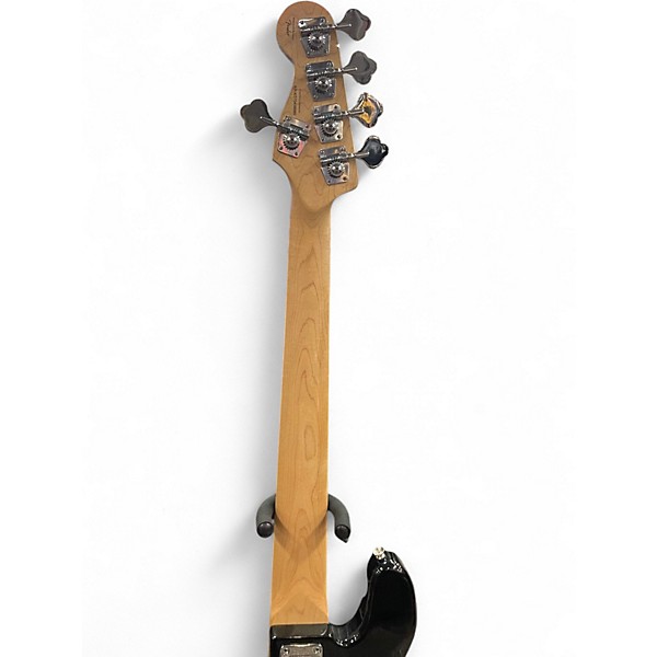 Used Squier Deluxe Jazz Bass Active V 5 String Black Electric Bass Guitar