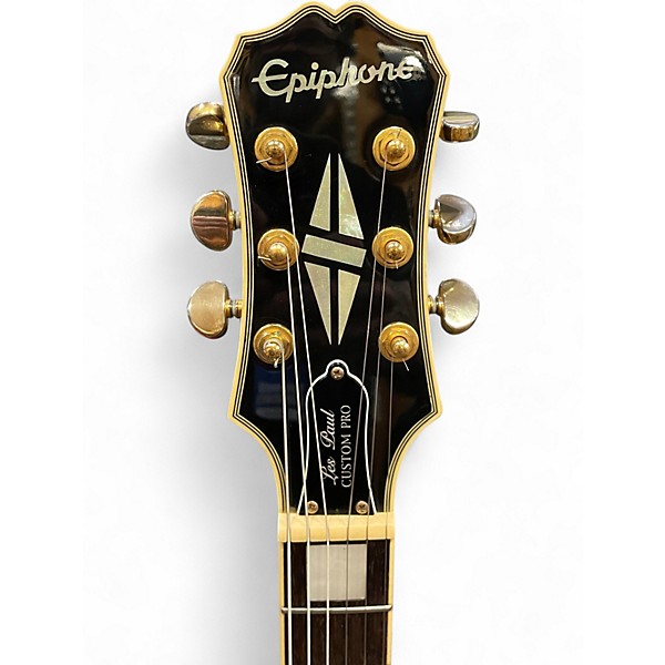 Used Epiphone Les Paul Custom Pro Ebony Solid Body Electric Guitar