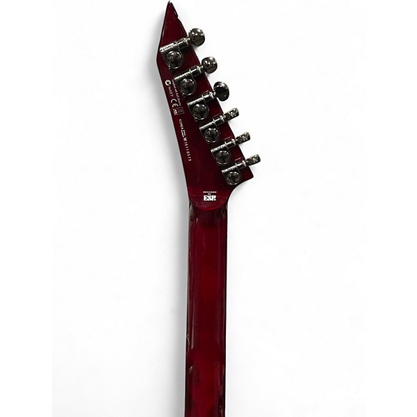 Used ESP LTD MH1000 Deluxe Trans Crimson Red Solid Body Electric Guitar