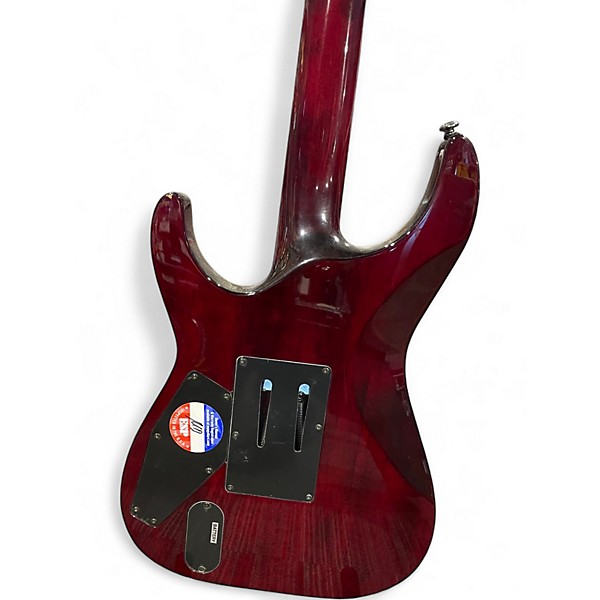 Used ESP LTD MH1000 Deluxe Trans Crimson Red Solid Body Electric Guitar