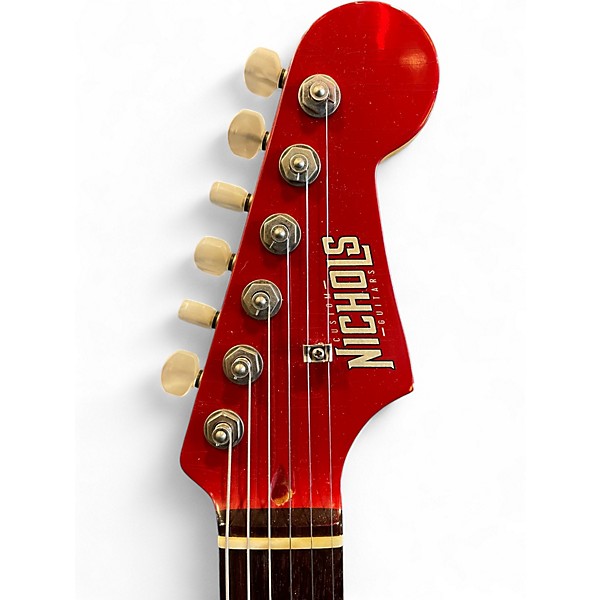 Used Nichols Custom Guitar Build #033 Lightly Relic Worn Red w/ White Stripe Solid Body Electric Guitar