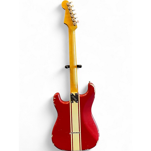 Used Nichols Custom Guitar Build #033 Lightly Relic Worn Red w/ White Stripe Solid Body Electric Guitar