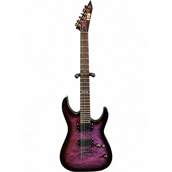 Used ESP LTD MH100QMNT Purple Burst Solid Body Electric Guitar