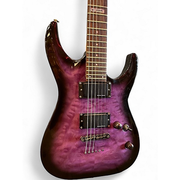 Used ESP LTD MH100QMNT Purple Burst Solid Body Electric Guitar