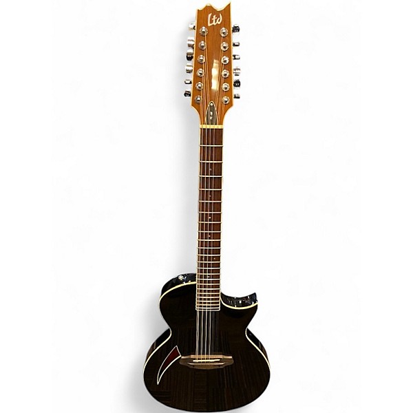 Used ESP LTD TL12 Black 12 String Acoustic Electric Guitar