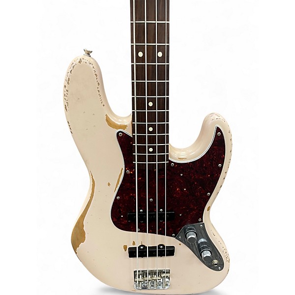 Used Fender Flea Signature Jazz Bass Roadworn Shell Pink Electric Bass Guitar