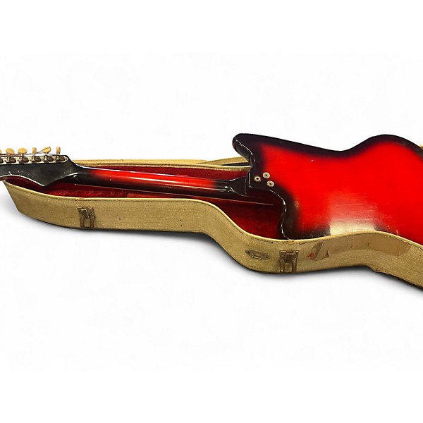 Vintage 1960s Harmony Silhouette 2 Tone Sunburst Solid Body Electric Guitar