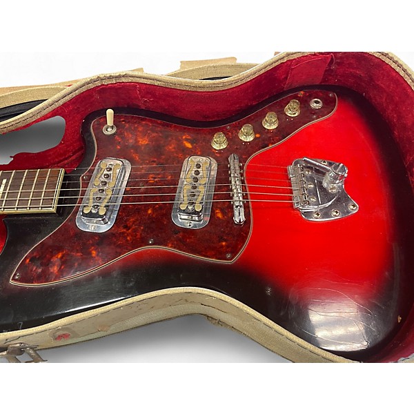 Vintage 1960s Harmony Silhouette 2 Tone Sunburst Solid Body Electric Guitar