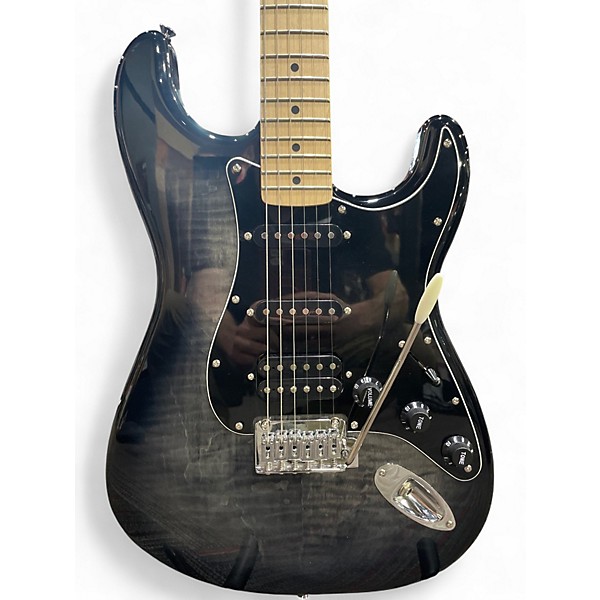 Used Squier affinity stratocaster hss Trans Black Solid Body Electric Guitar