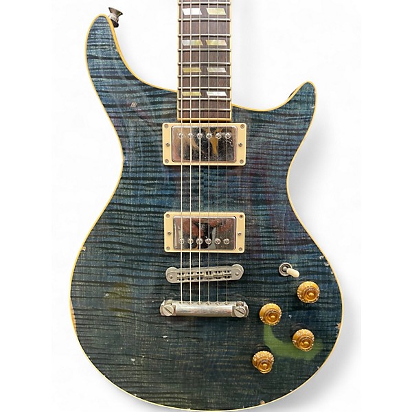 Used 2015 B3 Guitars SL CUSTOM Blue Ghost Flames Solid Body Electric Guitar
